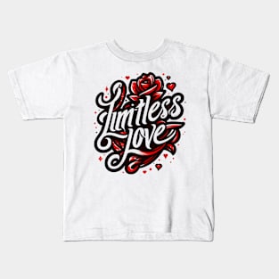 LIMITLESS LOVE - TYPOGRAPHY INSPIRATIONAL QUOTES Kids T-Shirt